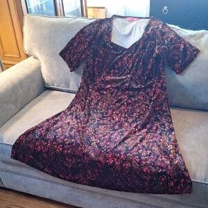 Isaac Mizrahi Live! Multicolor Velvet Dress 1XT